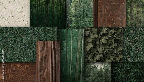 Materials and Textures Inspired by Nature With Wood and Plants for Design Projects and Artwork