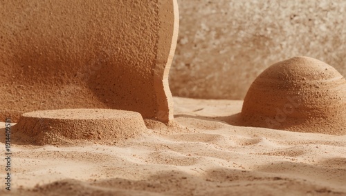 Structures Made From Sand in a Simple Setting During Daylight