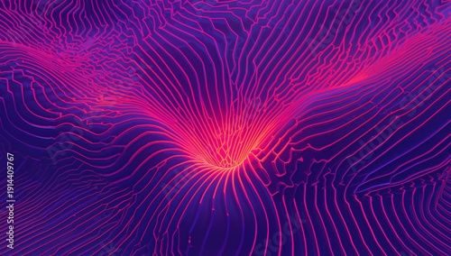 Waves of Light Create Patterns on a Dark Background in a Bright Display