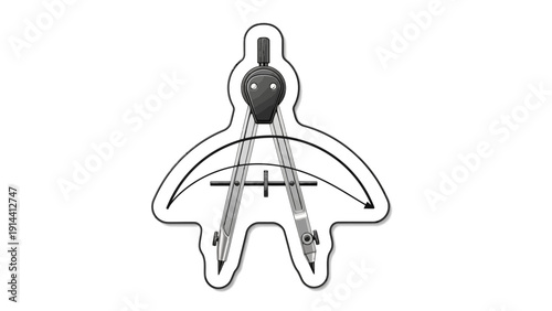 A 3d metal illustration of a stainless steel whisk isolated on white as a professional business tool Compass or school object symbol for a vector icon design