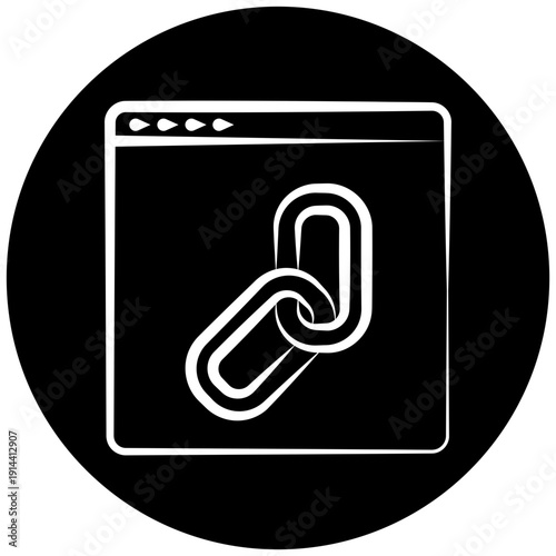 Backlink Icon Button, Mini Illustration For Modern Concept, Ui, Ux Web And App Development. Related To Seo And Online Marketing.