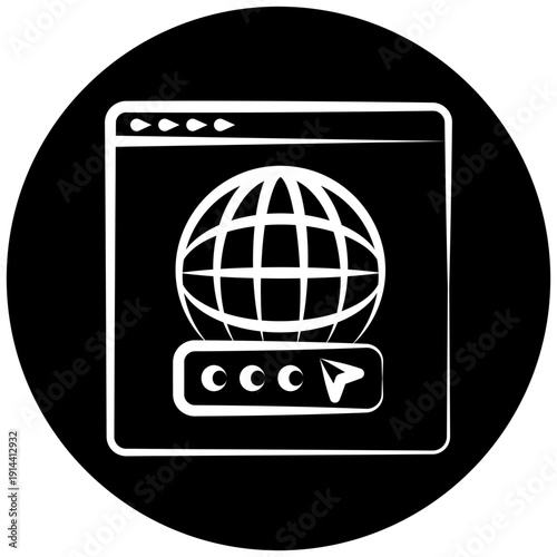 Domain Icon Button, Mini Illustration For Modern Concept, Ui, Ux Web And App Development. Related To Seo And Online Marketing.