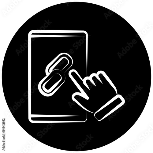 Link Icon Button, Mini Illustration For Modern Concept, Ui, Ux Web And App Development. Related To Seo And Online Marketing.