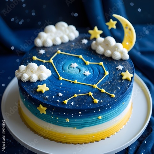 cake with moon and cloud
