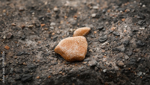 Rock on Gravel Surface With Texture and Details Captured in Natural Light Dur...
