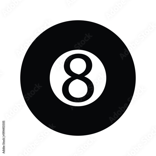 8 ball icon on white