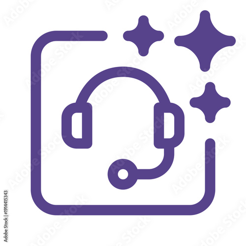 AI agent outline icon. Minimal line design representing artificial intelligence assistant, virtual agent, automation, smart technology, and digital communication concepts.