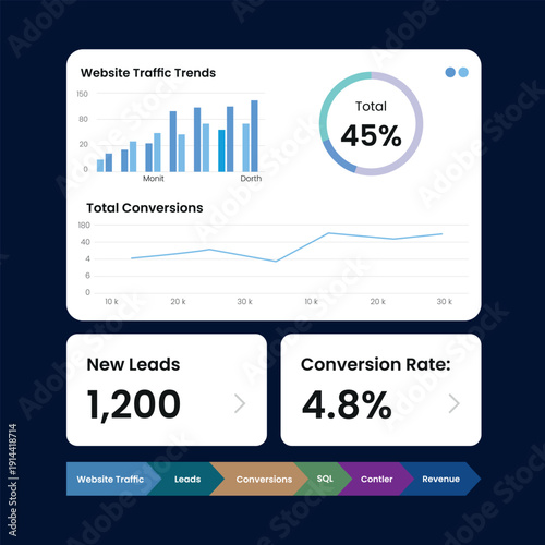 Sales Funnel Analytics Dashboard Infographic Template