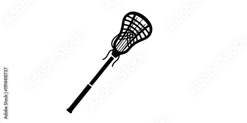 lacrosse stick glyph flat vector icon
