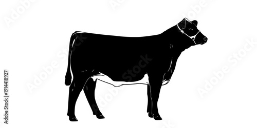 Show Heifer, Show Heifer Silhouette, Livestock, Show Cattle, Show Cow, Show Heifer Vector
