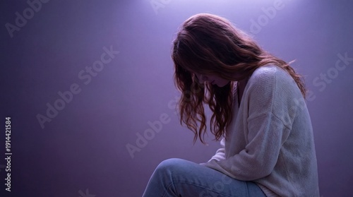 A contemplative moment of solitude and introspection in dim lighting, glowing digital elements, modern business and digital innovation concept