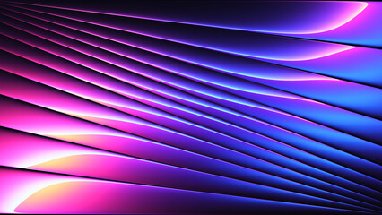 Fototapete Fraktale Wellen Diagonale Glasrippen Neon Verlauf futuristisch  © 3d_kot