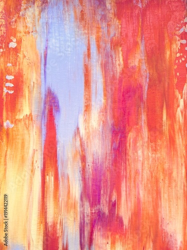Colorful Abstract Acrylic Painting with Expressive Brush Strokes. Contemporary Art 
