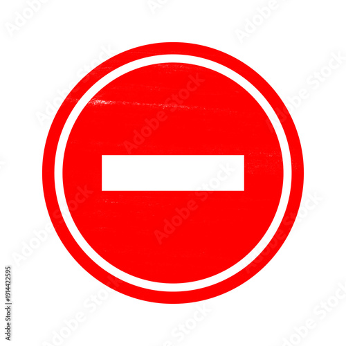 Red no entry traffic sign with white horizontal bar, prohibited access road symbol isolated on white background.
Free Download Red no entry traffic sign with white horizontal bar, prohibited access road symbol isolated on white background.
- GFXLoad
