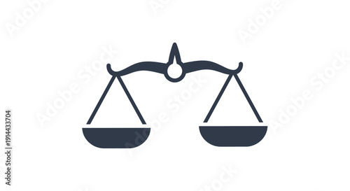Simple illustration of a balance scale symbolizing justice and equality.