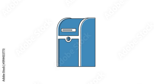 Classic Blue Mailbox Postbox Communication Icon on Isolated White Background