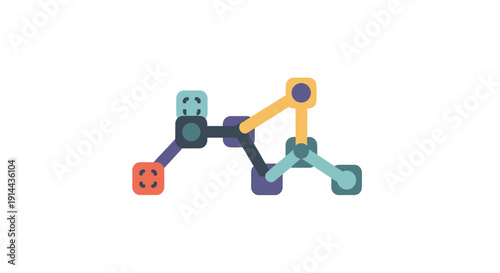 Colorful Plastic Building Blocks Robot Structure.