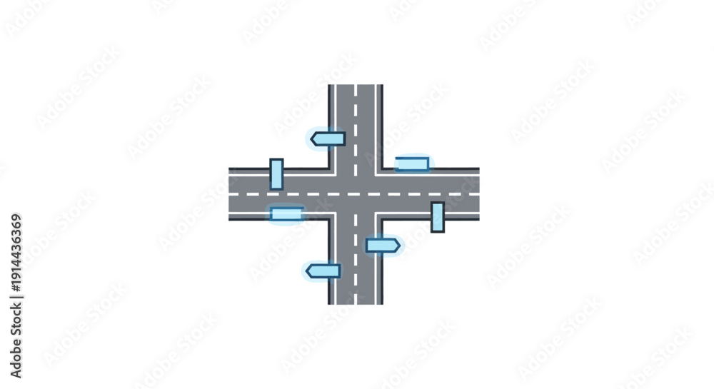 Obraz premium Crossroads Intersection Roadway Traffic Junction.