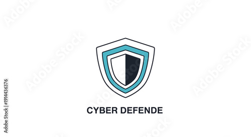 Cyber Security Shield Protection Logo Design.