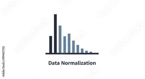 Data Normalization Bar Chart Graph Illustration.