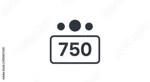 Digital Display Showing Number Seven Hundred Fifty.