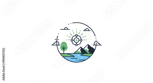 Eco Friendly Sustainable Nature Emblem Design.