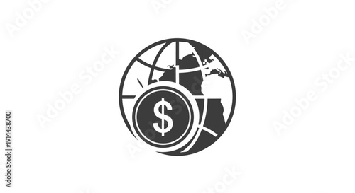 Global Currency Symbol Financial Concept Icon.