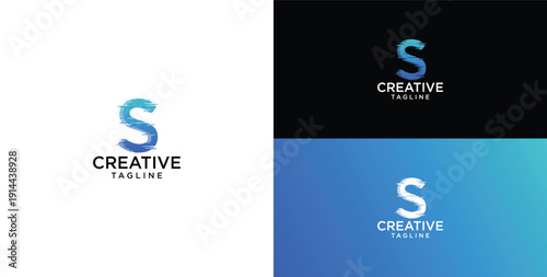 Digital technology logo icon vector. S initial logo design.