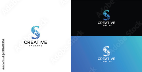 Digital technology logo icon vector. S initial logo design.