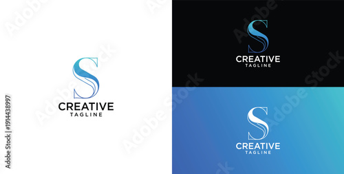 Digital technology logo icon vector. S initial logo design.