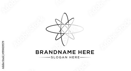 Atom Logo Design Template Placeholder Brandname.
