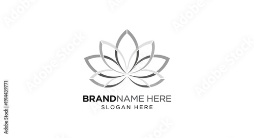 Lotus Flower Logo Design Template Placeholder.