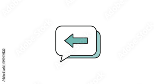 Green Arrow in Speech Bubble Icon.