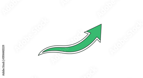 Green Arrow Icon Pointing Upward Direction.