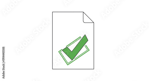Green check mark on document.