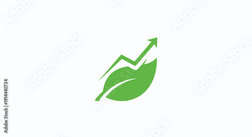 Green leaf with upward arrow symbol.