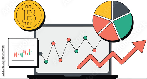 A 3D illustration concept of a calculator and money in a box for business infographic design