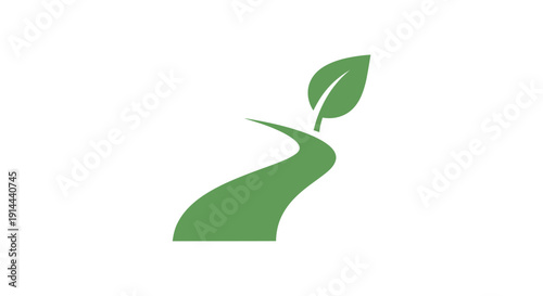 Green Leafy Plant Logo Design Element.