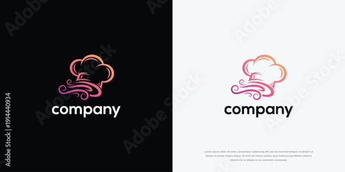 Chef Hat Logo Design Modern Restaurant Cooking Icon Culinary Branding Vector.
