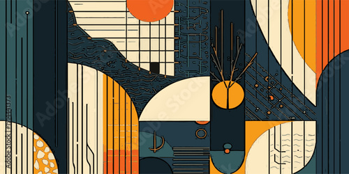 Abstract Geometric Patterns: Design abstract geometric patterns inspired by art movements like cubism or abstract expressionism