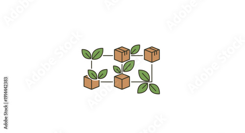 Growing Plants in Brown Potted Boxes.