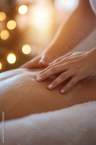 Wallpaper Mural Close-up of gentle hands applying warm oil during a relaxing back massage therapy session Torontodigital.ca