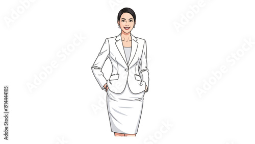 Businesswoman in White Suit.