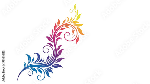 Colorful Gradient Leaf Design.