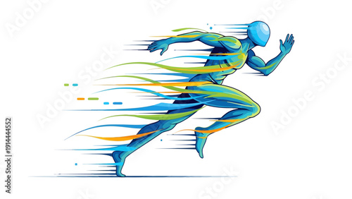 Runner in Motion Blur.