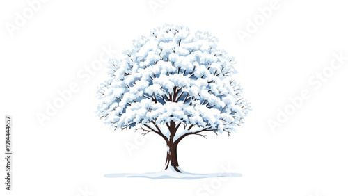 Snowy Tree Winter Landscape.