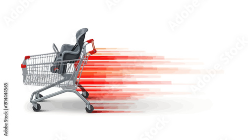 Shopping cart speeding fast.