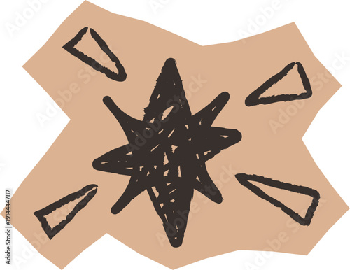 Star Doodle on Scrapbook Cut Out Paper