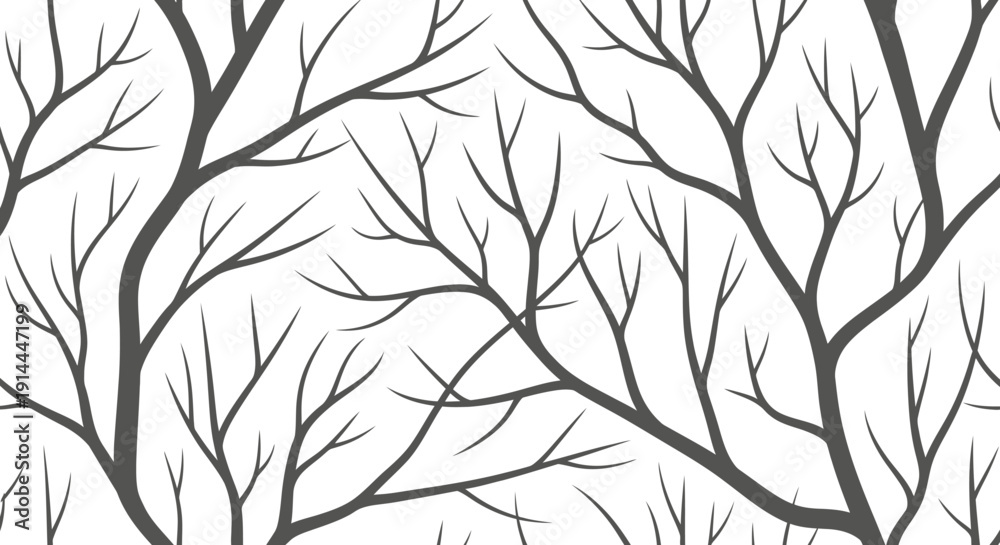 Obraz premium Black Branches on White.