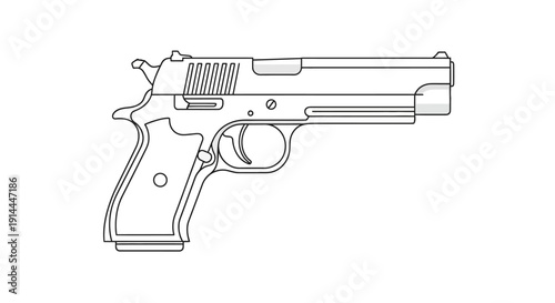 Black and White Handgun.